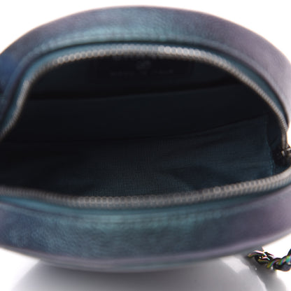Chanel Iridescent Caviar Quilted Round Filigree Crossbody Dark Turquoise 4 of 10