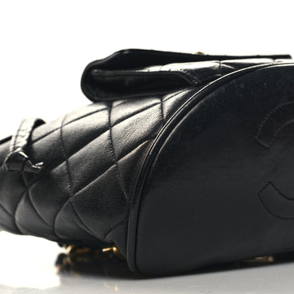 Chanel Lambskin Quilted Drawstring Backpack Black 8 of 12