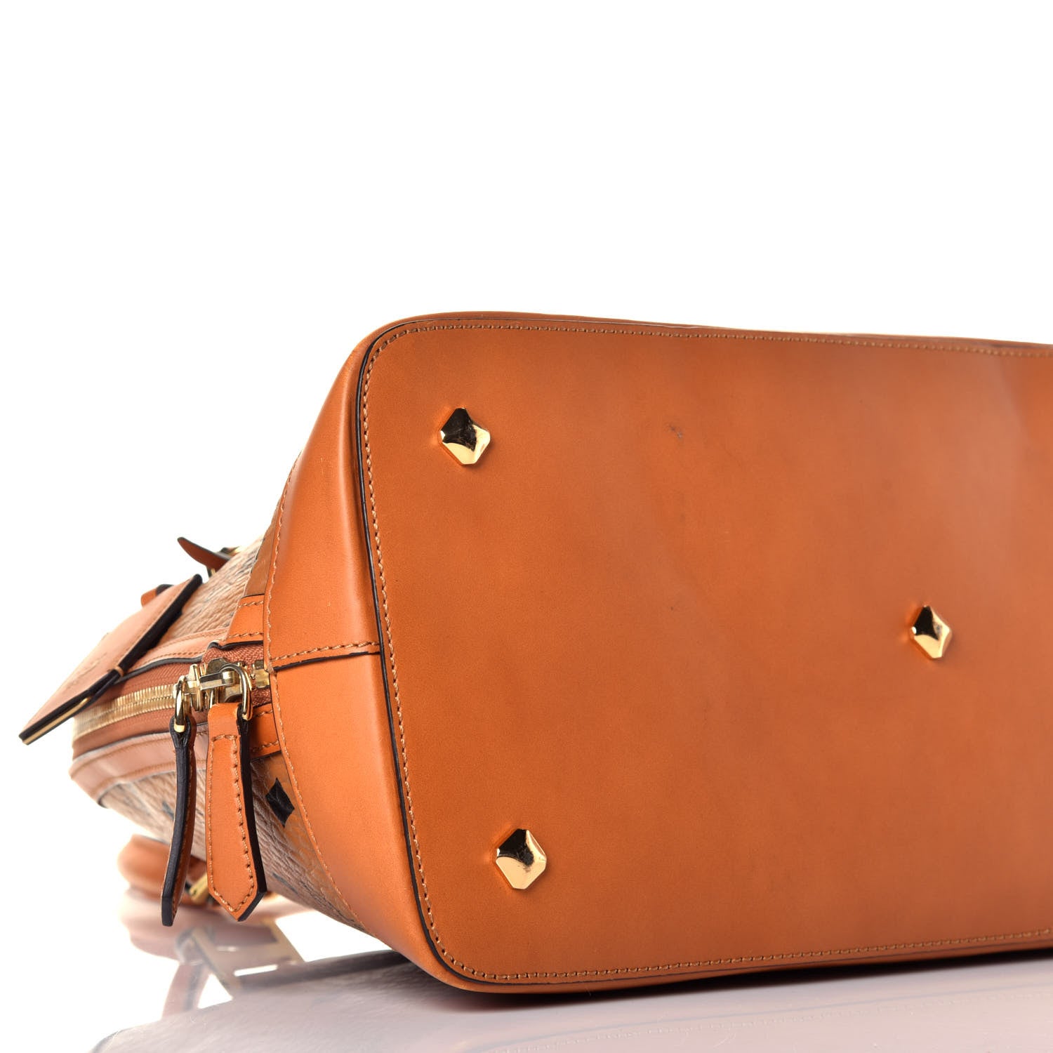 MCM Visetos Heritage Bowler Bag Cognac 7 of 9