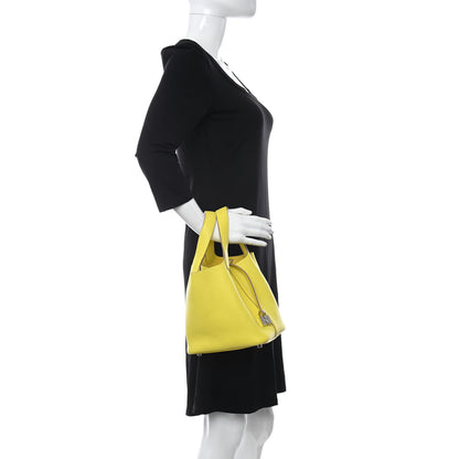 Hermes Taurillon Clemence Picotin Lock 18 PM Lime 2 of 9