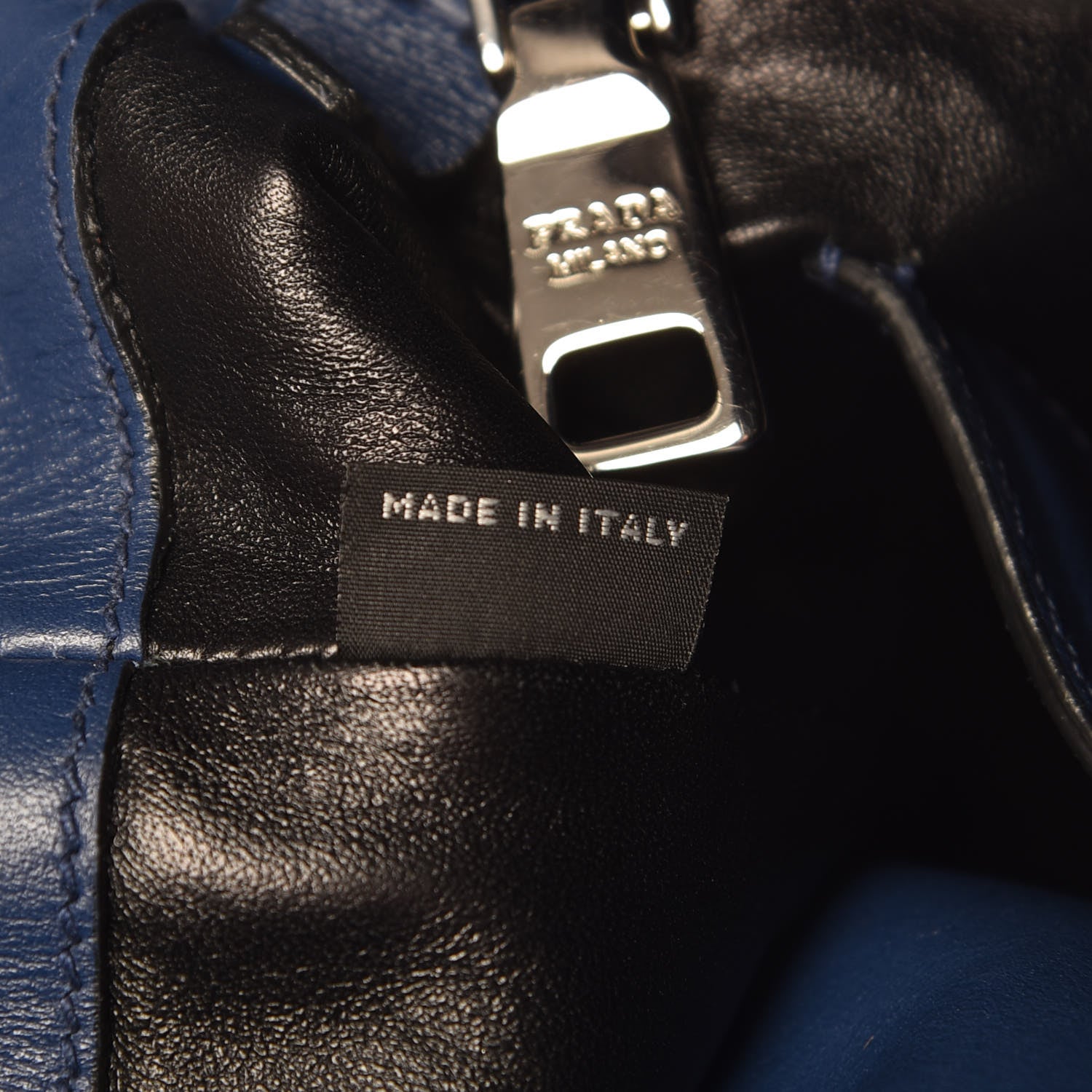 Prada Soft Calfskin Bucket Bag Bleuette 8 of 10