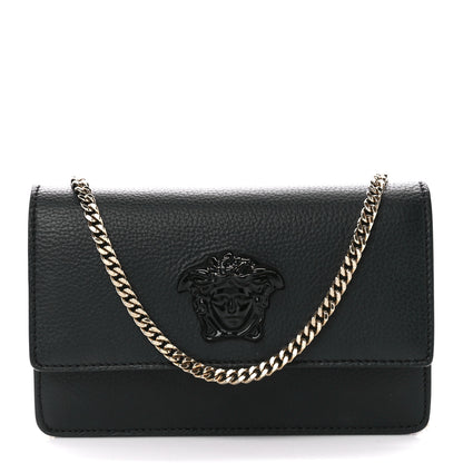 Versace Grained Calfskin Medusa Evening Clutch Bag Black 1 of 11