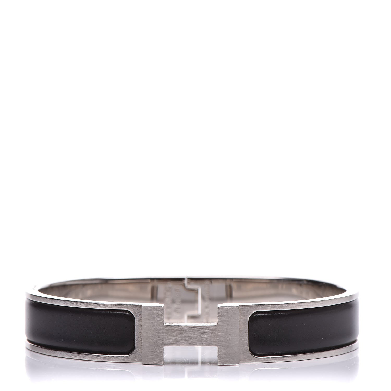 Hermes Matte Enamel Narrow Clic Clac HH Bracelet GM Black 1 of 6