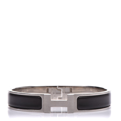 Hermes Matte Enamel Narrow Clic Clac HH Bracelet GM Black 1 of 6