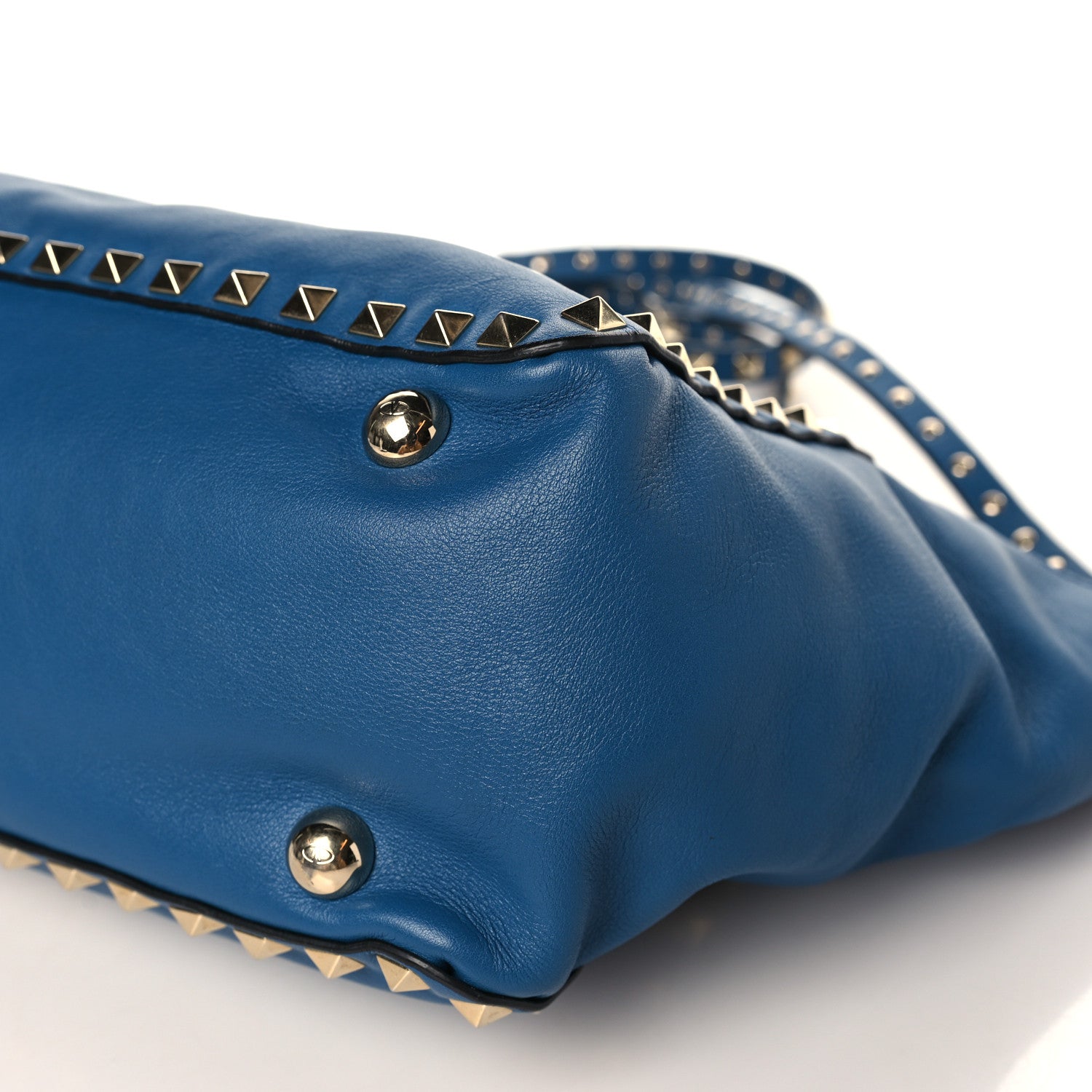 Valentino Garavani Vitello Small Rockstud Tote Blue Delft 8 of 9