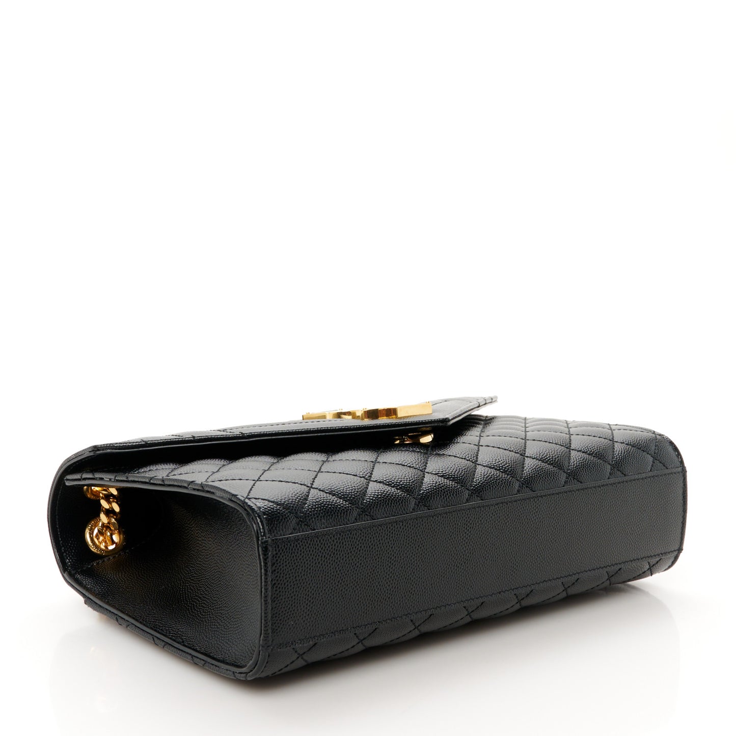 Grain De Poudre Textured Mixed Matelasse Triquilt Medium Monogram Satchel Black