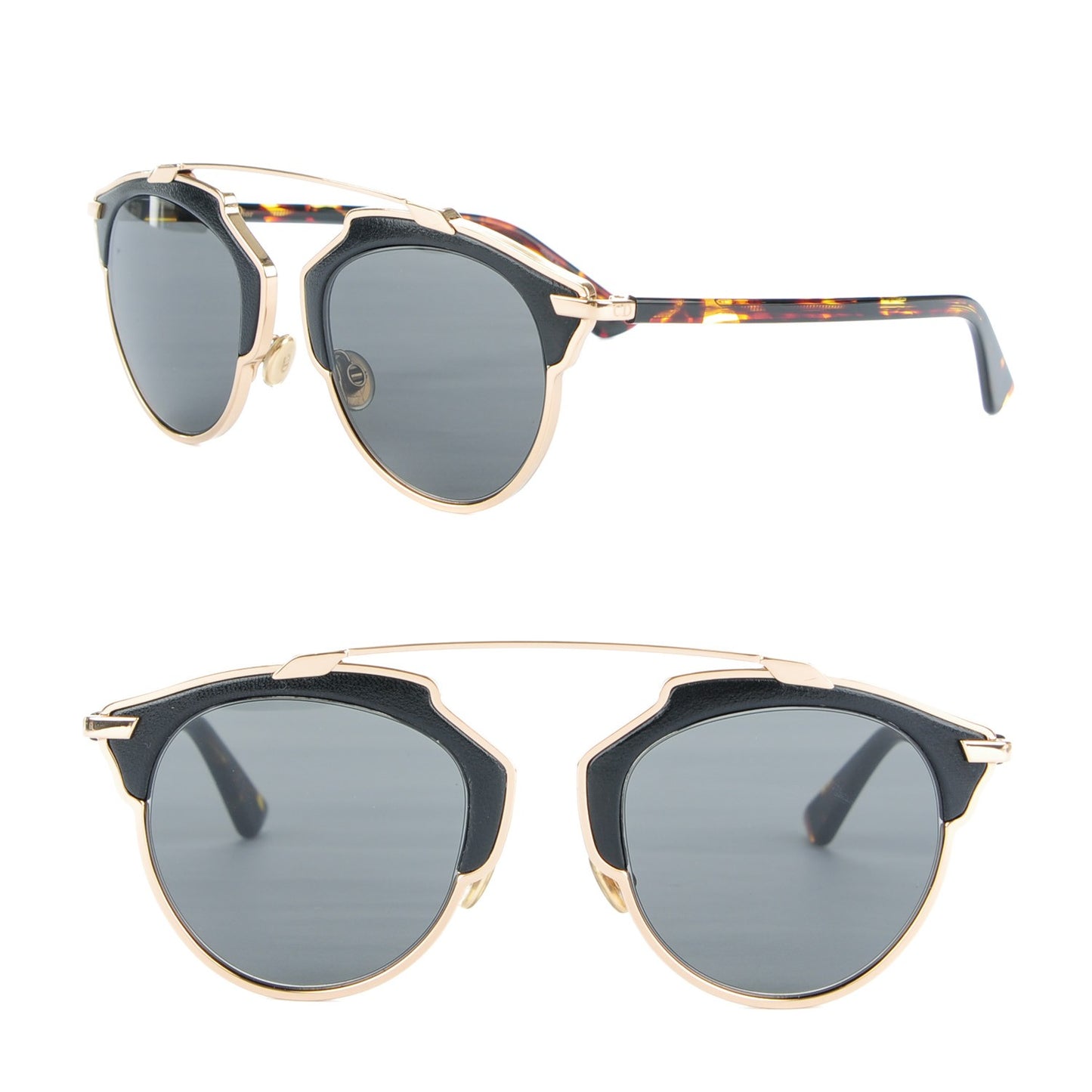 Metal Leather So Real Sunglasses Black