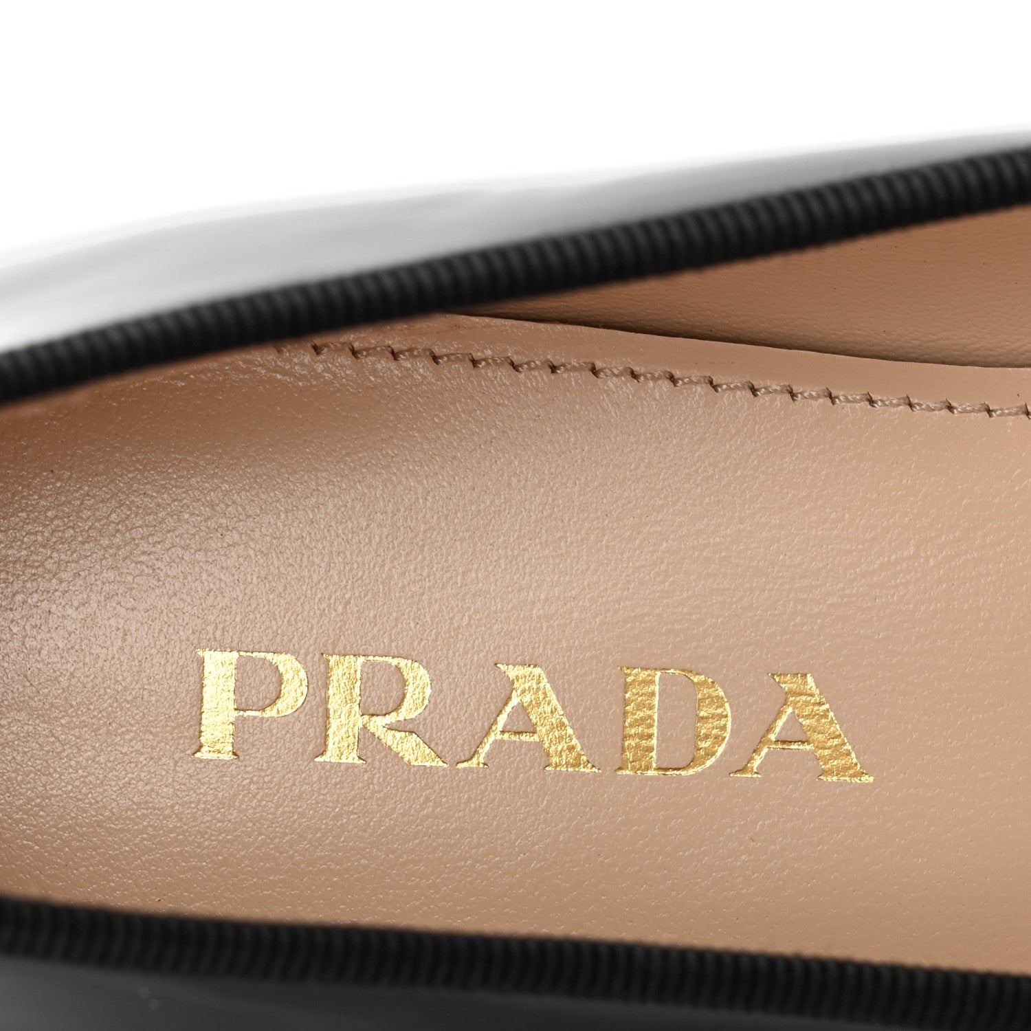 Prada Vernice Cap Toe Logo Bow Ballerina Flats 38.5 Black 8 of 8