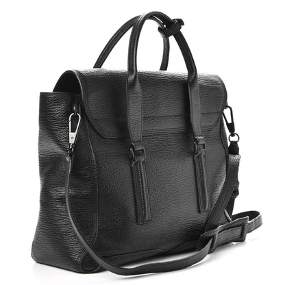 3.1 Phillip Lim 3.1 Textured Calfskin Large Pashli Satchel Black 4 of 8