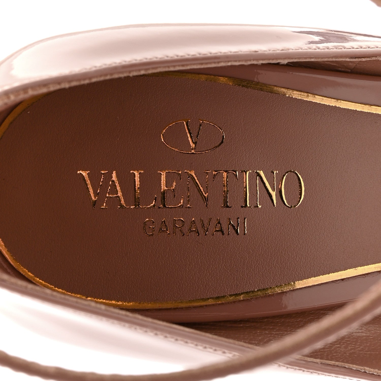 Valentino Garavani Patent Tan-Go 55/155mm Platform Pumps 37 Rose Cannelle 7 of 9