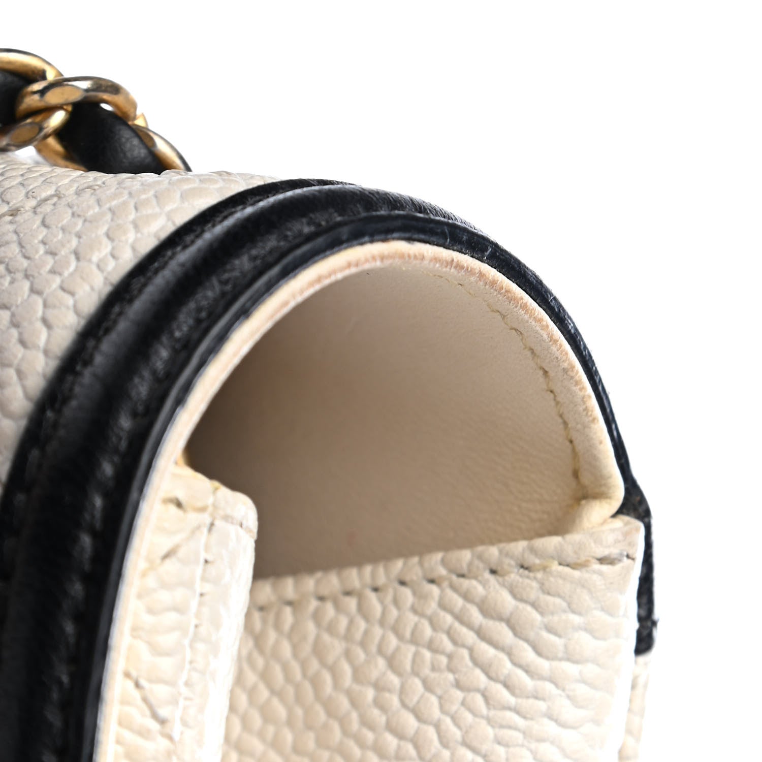 Chanel Caviar Quilted Small CC Filigree Flap White Black 9 of 10