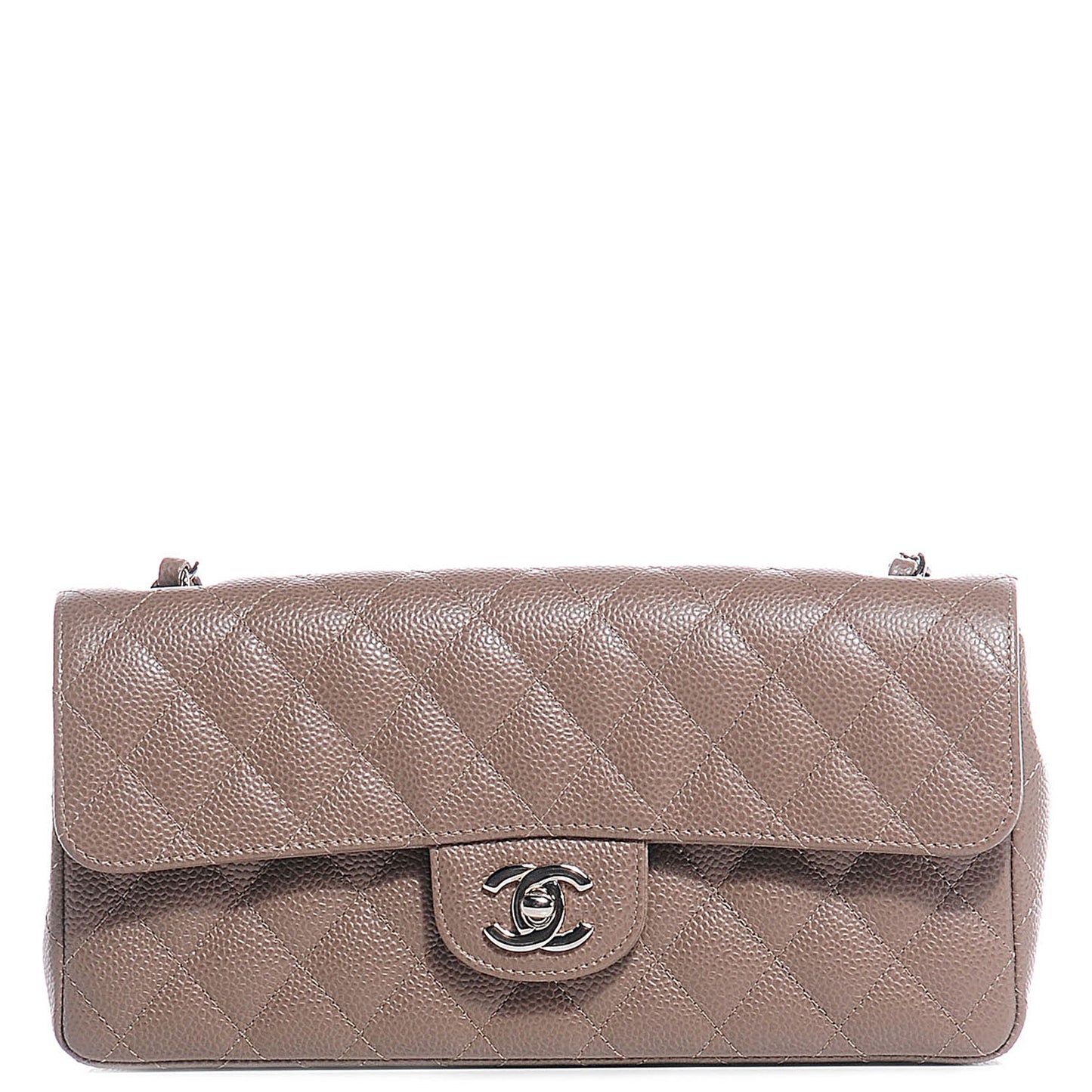Caviar East West Flap Bag Taupe