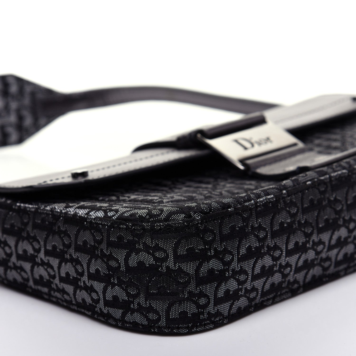 Christian Dior Metallic Monogram Street Chic Shoulder Bag Black 5 of 13