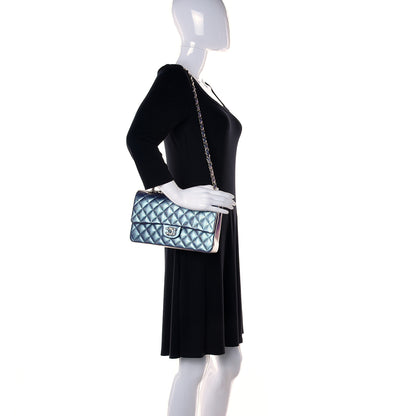 Chanel Iridescent Caviar Quilted Medium Double Flap Dark Blue 2 of 10