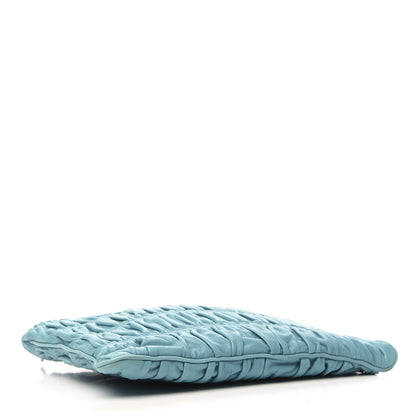 Prada Nappa Gaufre Ruched Clutch Turchese 4 of 9