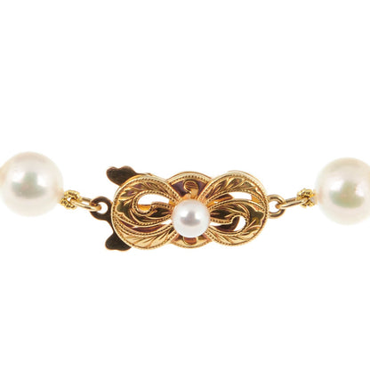 Mikimoto 18K Yellow Gold Akoya Pearl 6.5-7mm Strand Necklace 18" 3 of 4