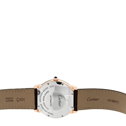 Cartier Stainless Steel 18K Pink Gold Alligator 36mm Ronde Solo Automatic Watch Brown 4 of 5