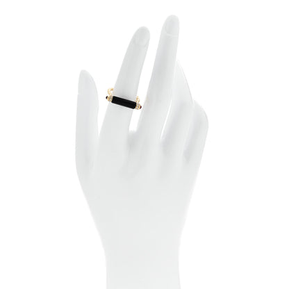 David Yurman 18K Yellow Gold Diamond Black Onyx Ruby Lexington Barrel Ring 54 7 2 of 5