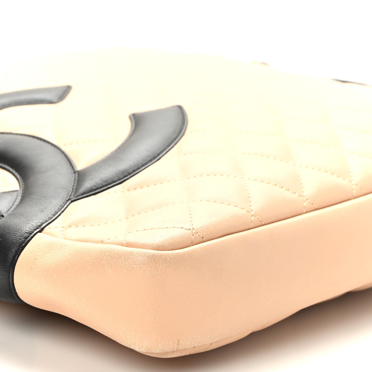 Chanel Calfskin Quilted Large Cambon Messenger Beige Black 8 of 9