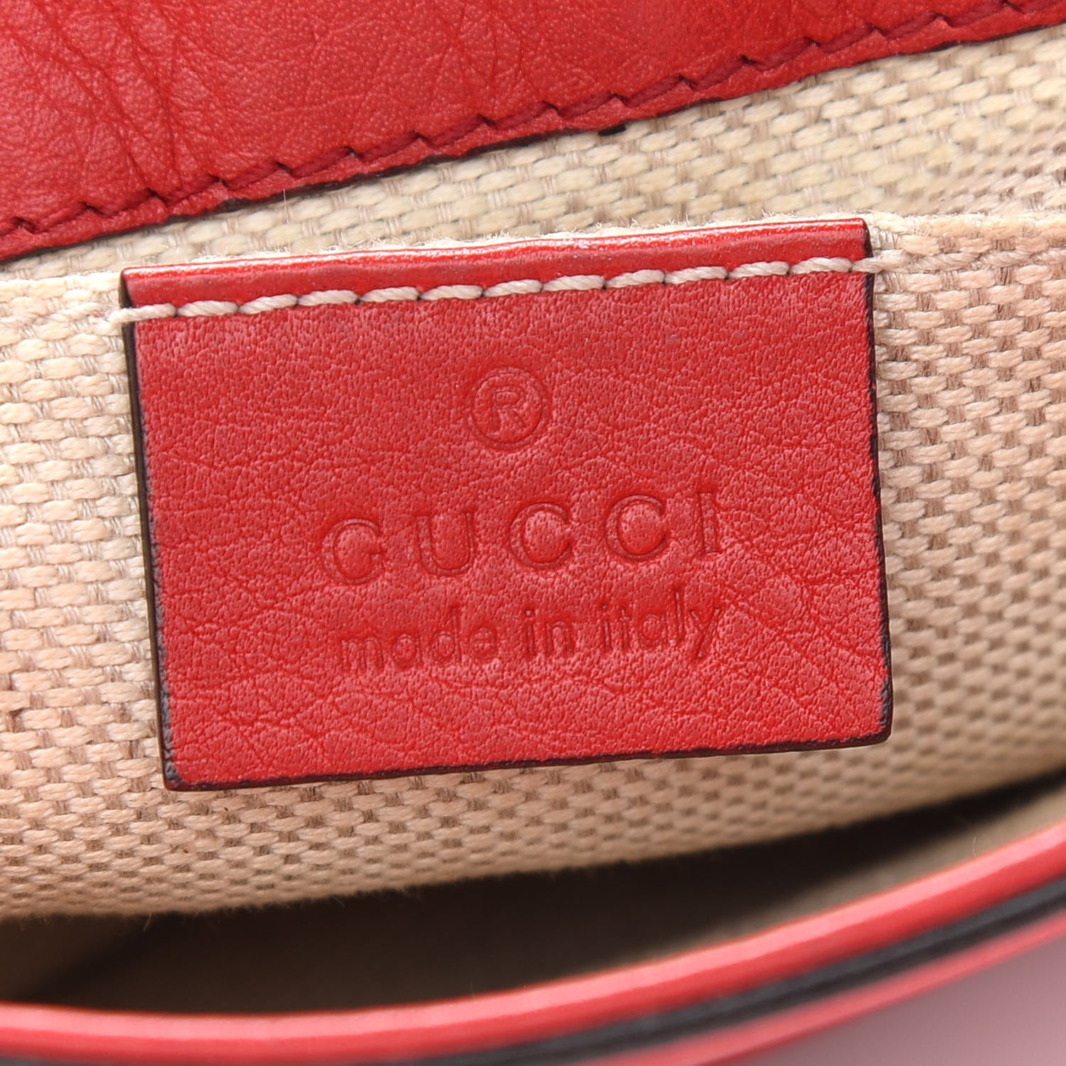 Gucci Pebbled Calfskin Small Soho Flap Crossbody Red 6 of 9