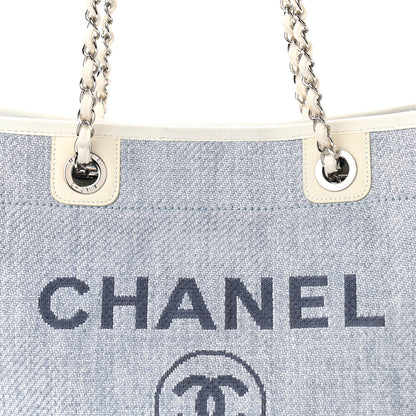 Chanel Canvas Small Deauville Tote Denim Blue 8 of 10