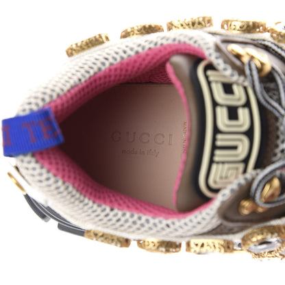 Gucci X SEGA Mesh Canvas Calfskin Removable Crystals Womens Flashtrek Sneakers 36.5 White Box Pink Ardesia Loess 7 of 10