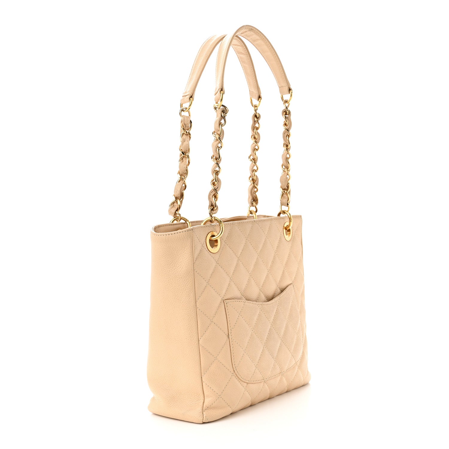 Chanel Caviar Quilted Petit Shopping Tote PST Beige Clair 3 of 11