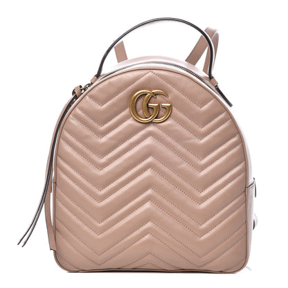 Gucci Calfskin Matelasse GG Marmont Backpack Porcelain Rose 1 of 11