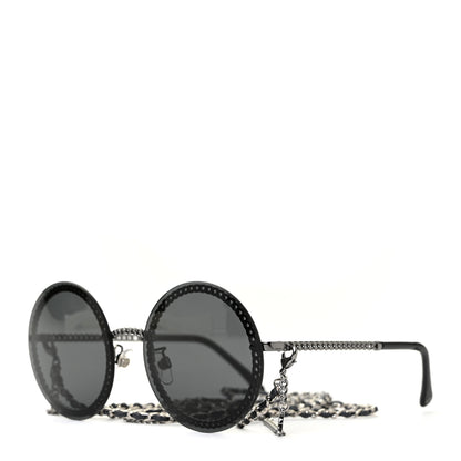 Chanel Round Chain Sunglasses 4245 Black 1 of 7