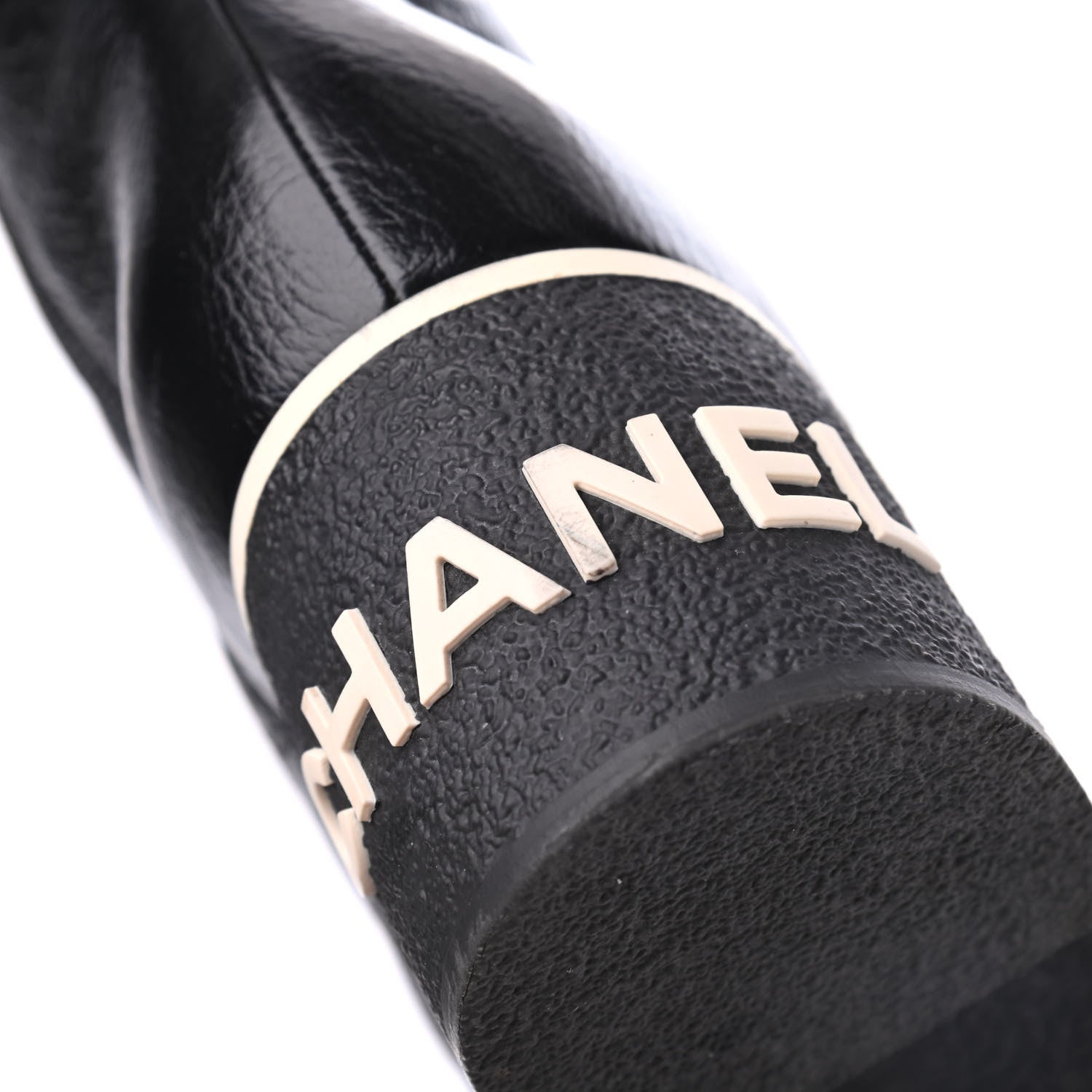 Chanel Shiny Crumpled Lambskin Lace Up Boots 39 Black 9 of 10