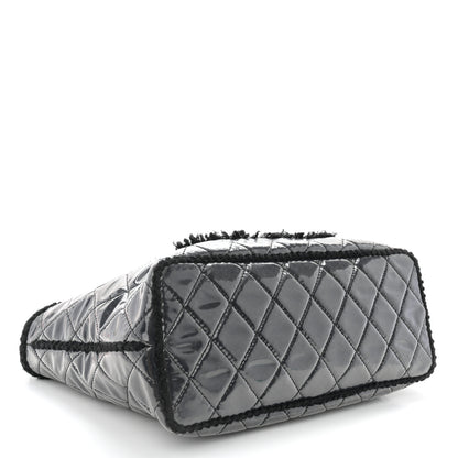 Chanel Vinyl Quilted Funny Tweed Tote Black 4 of 12