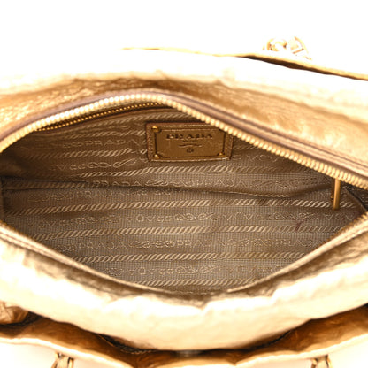 Prada Metallic Nappa Shoulder Bag Platino 7 of 19