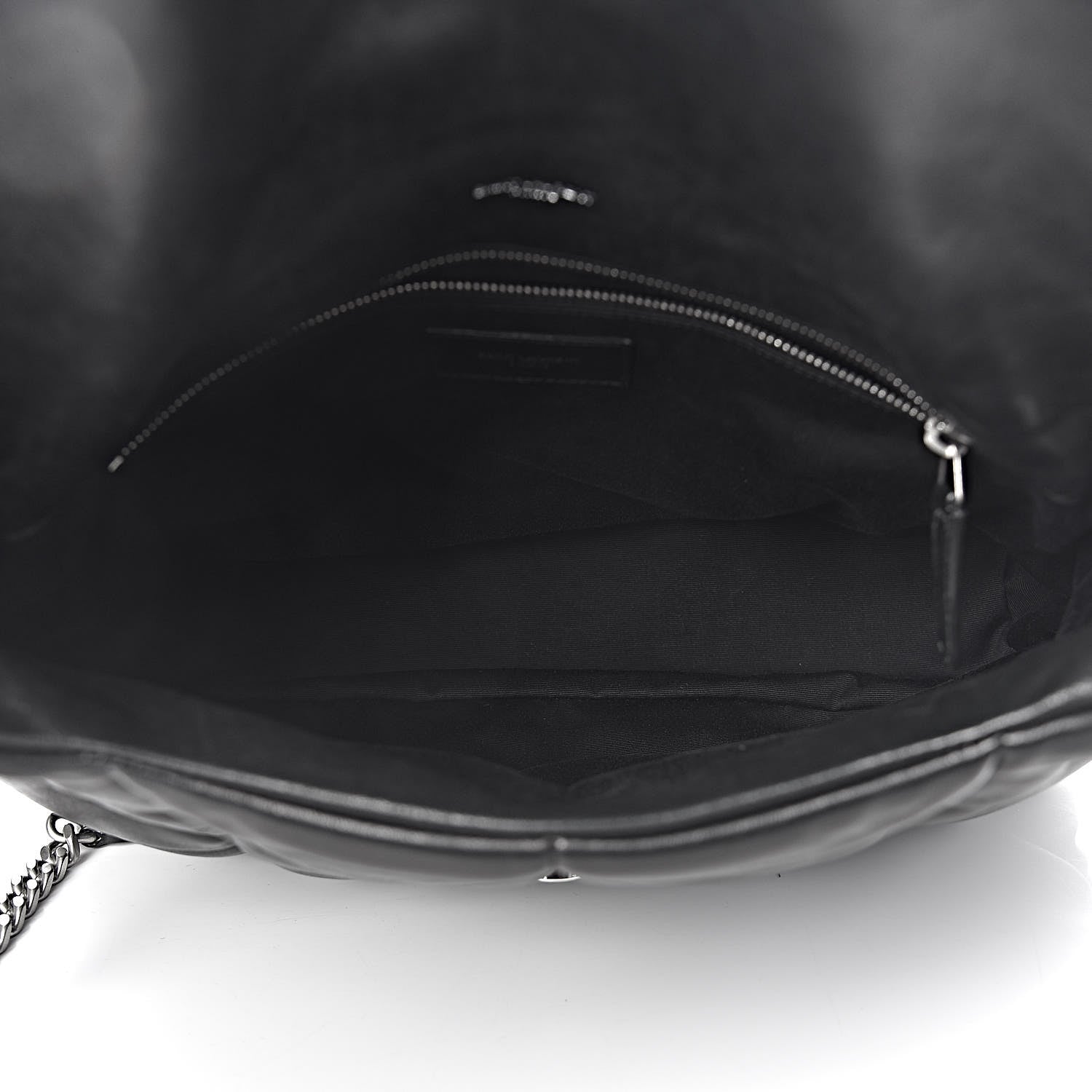 Saint Laurent Lambskin Quilted Medium Loulou Puffer Monogram Chain Satchel Black 5 of 10