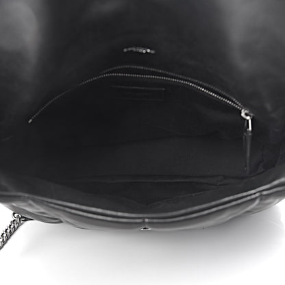 Saint Laurent Lambskin Quilted Medium Loulou Puffer Monogram Chain Satchel Black 5 of 10