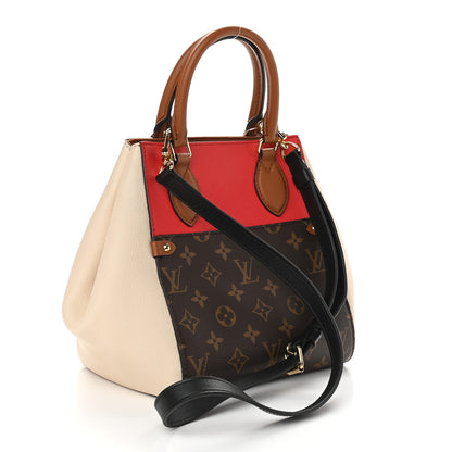 Louis Vuitton Calfskin Monogram Fold Tote PM Cerise Cream Black 3 of 9