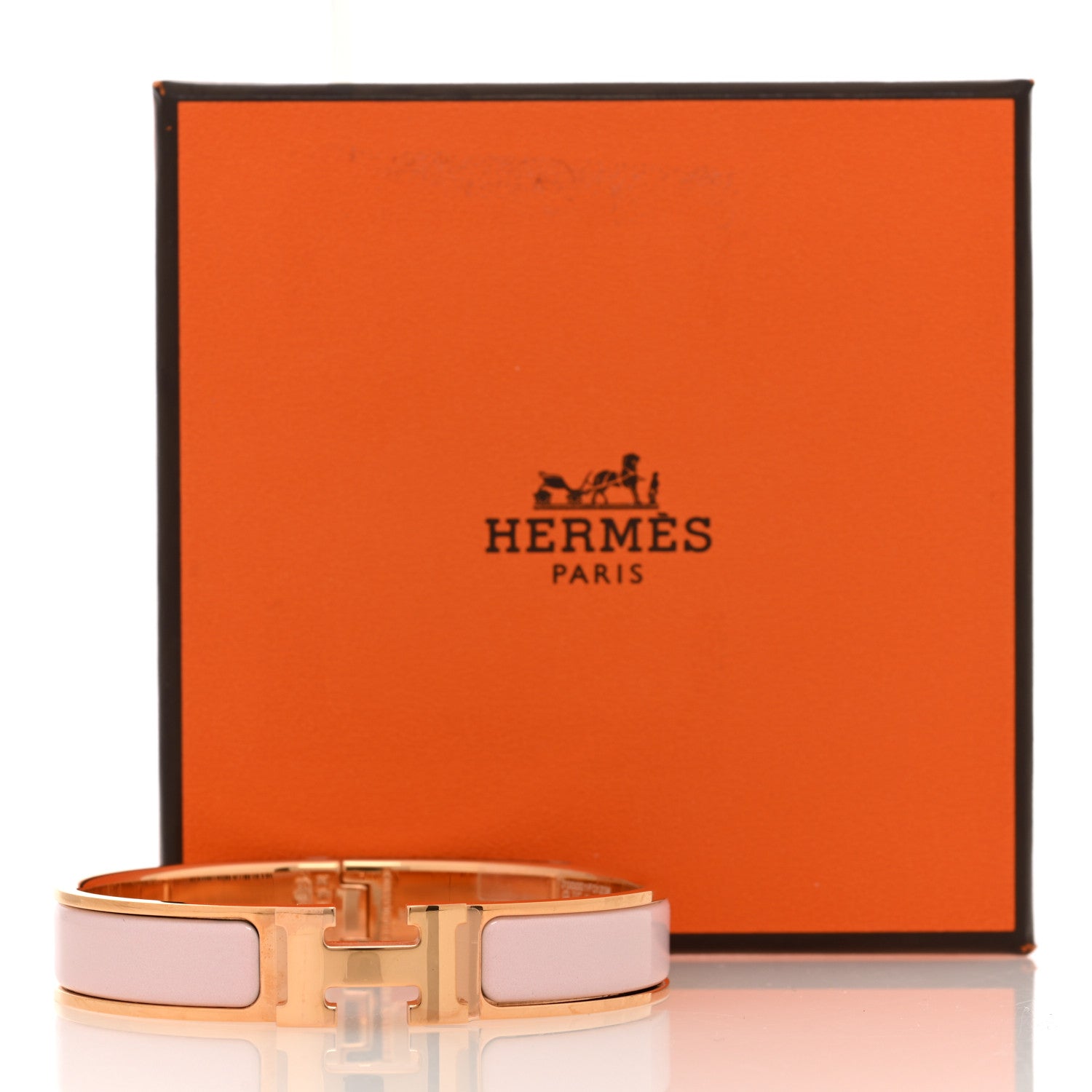 Hermes Enamel Narrow Clic Clac H Bracelet GM Rose Candeur 5 of 5