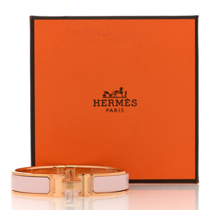 Hermes Enamel Narrow Clic Clac H Bracelet GM Rose Candeur 5 of 5