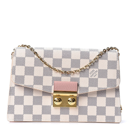 Louis Vuitton Damier Azur Croisette Chain Wallet Rose Ballerine 1 of 10