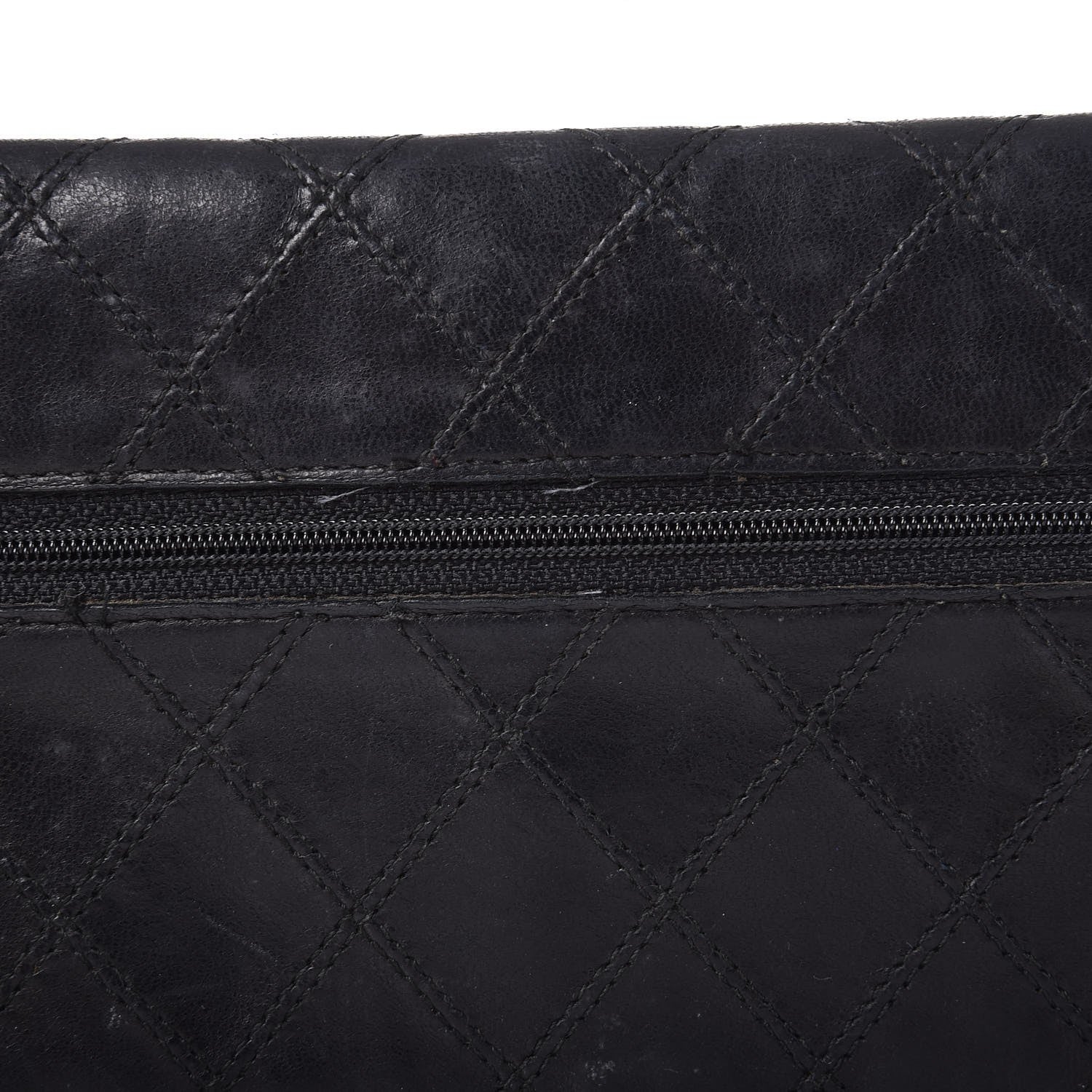 Chanel Lambskin Diamond Stitched Envelope Long Flap Wallet Black 10 of 13