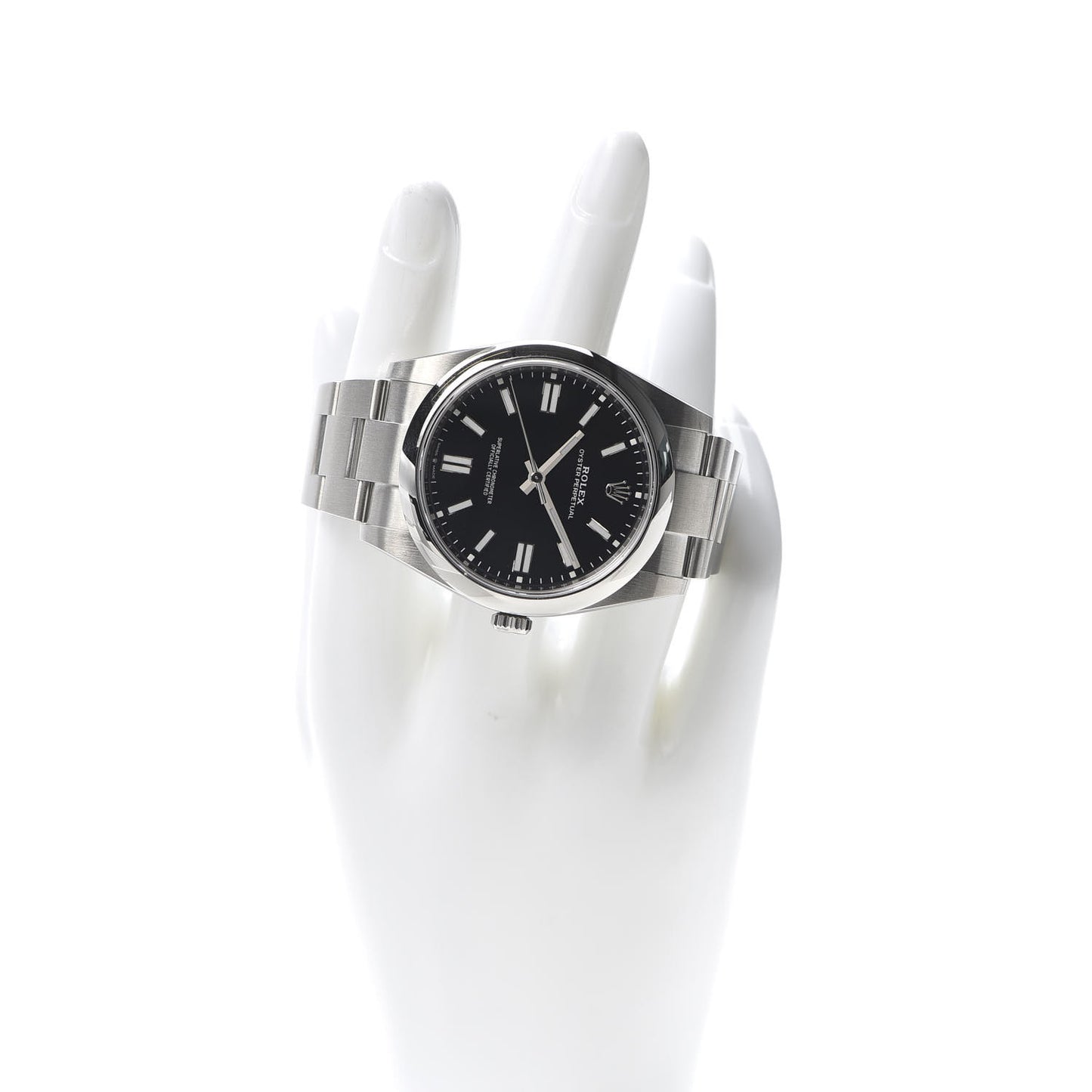 Stainless Steel 41mm Oyster Perpetual Watch Bright Black 124300