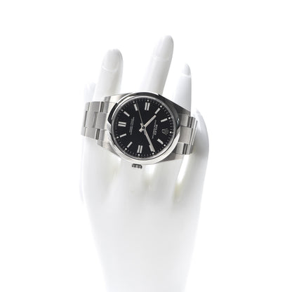 Rolex Stainless Steel 41mm Oyster Perpetual Watch Bright Black 124300 2 of 7