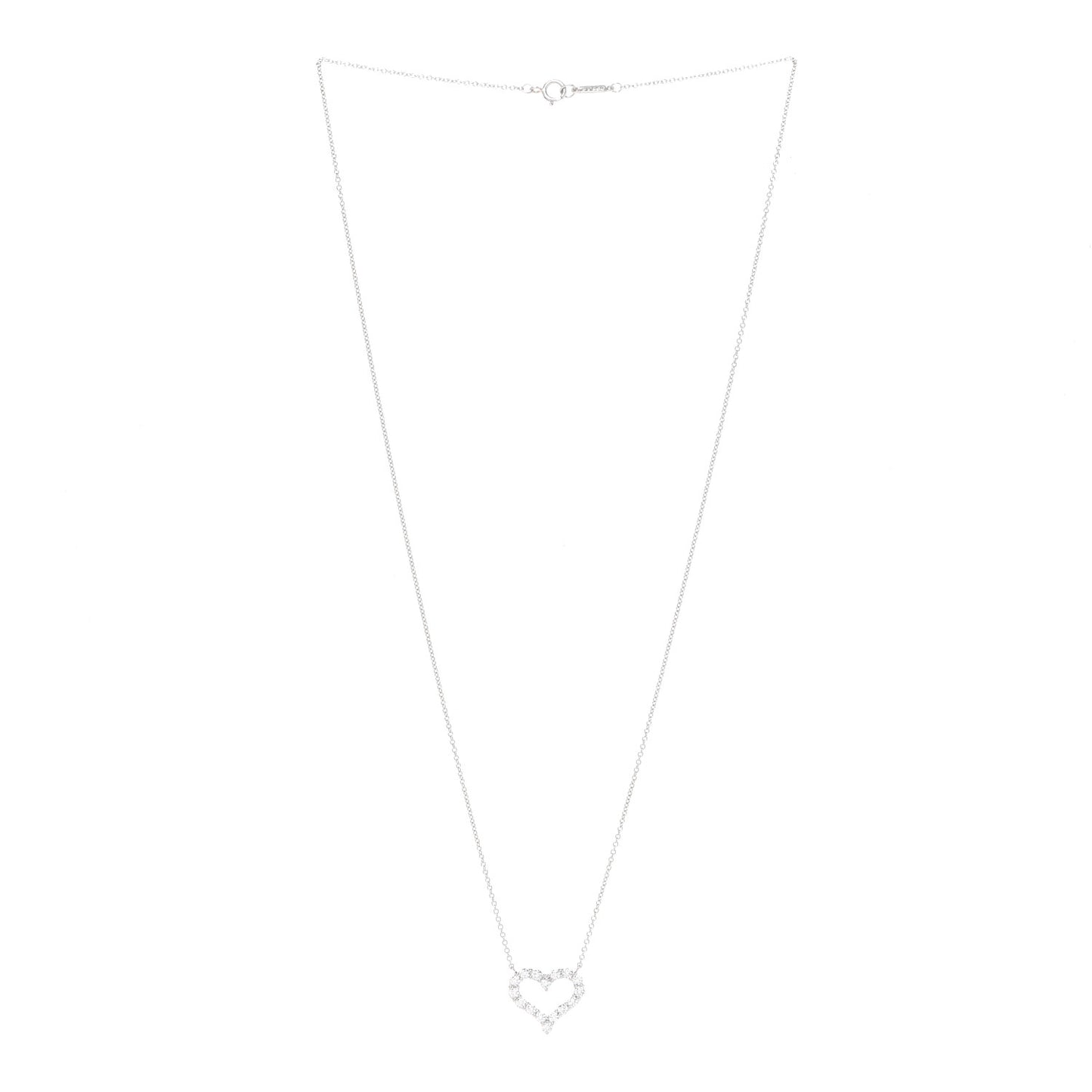 Platinum Diamond Small Heart Pendant Necklace
