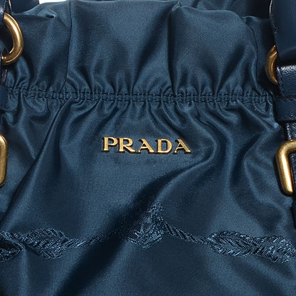 Prada Tessuto Nylon Jacquard Tote Denim 10 of 10
