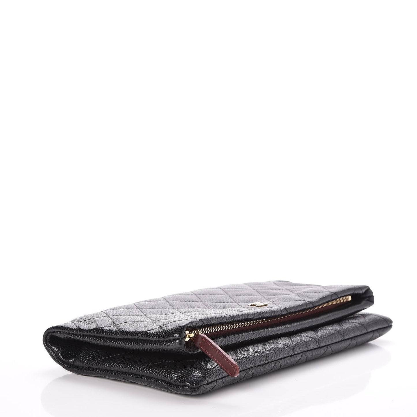 Caviar Quilted CC Beauty Clutch Black