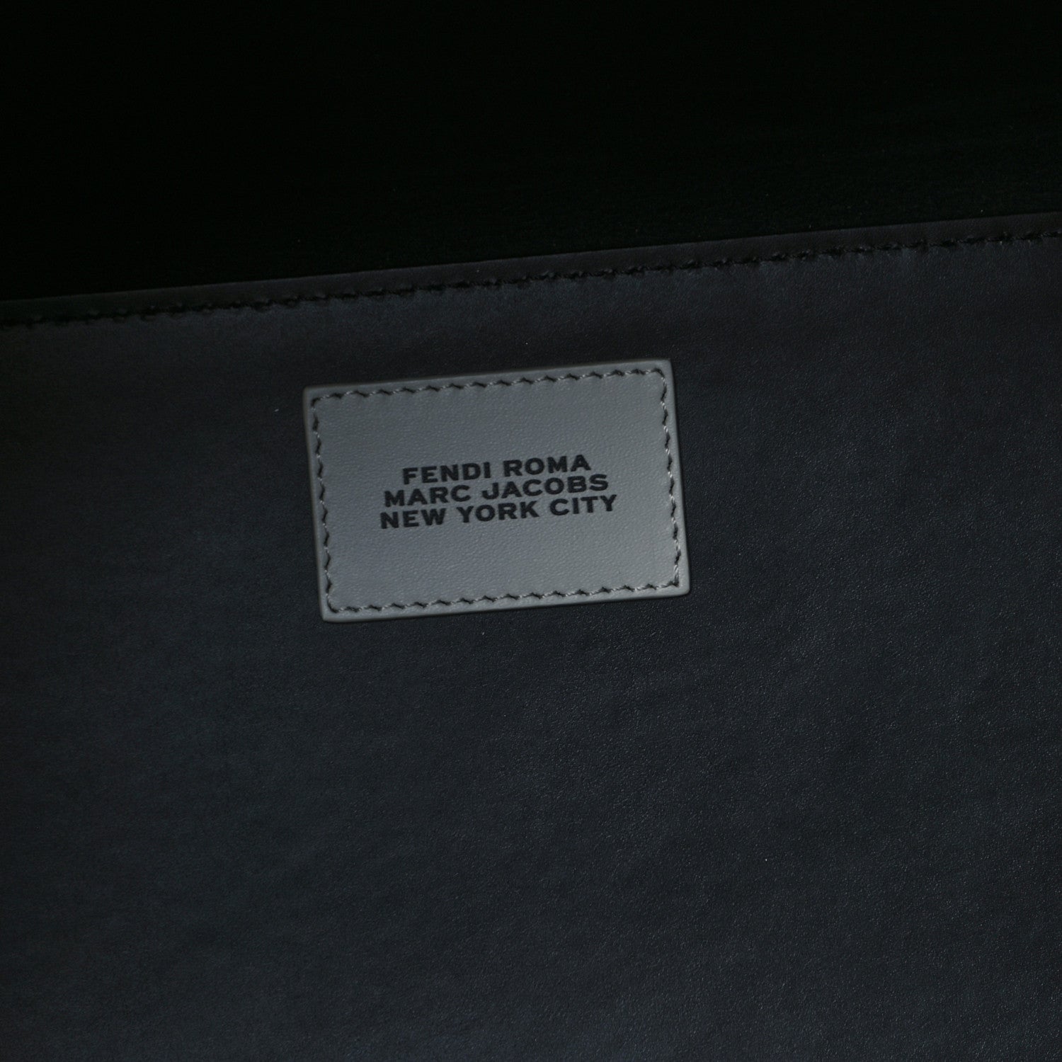 Fendi X MARC JACOBS Vitello King Logo Print Medium Fendi Sunshine Shopper Tote Black White 6 of 10