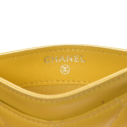Chanel Lambskin Quilted Card Holder Yellow 6 of 9