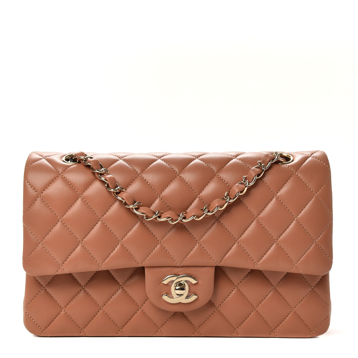 Chanel Lambskin Quilted Medium Double Flap Brown 1 of 10