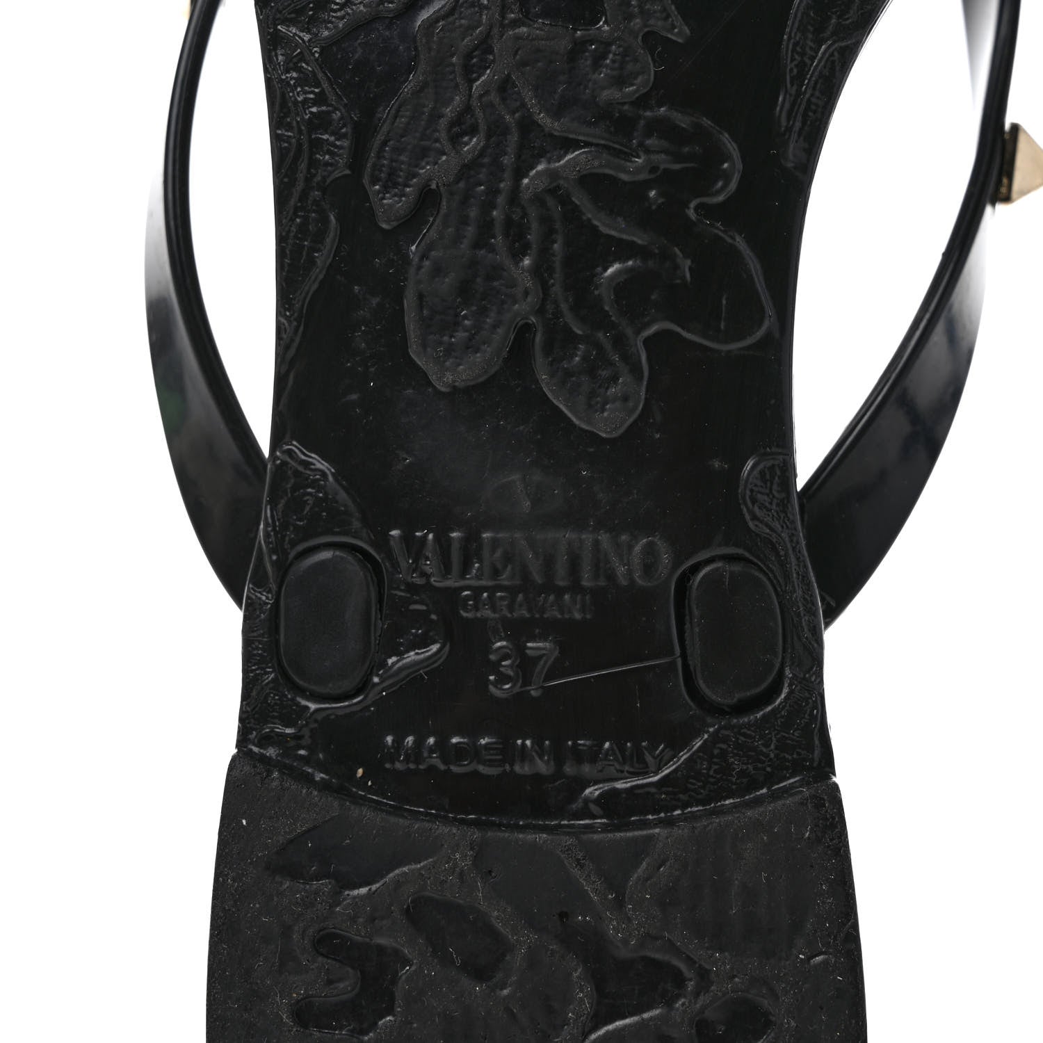 Valentino Garavani PVC Jelly Rockstud Bow Thong Sandals 37 Black 6 of 8