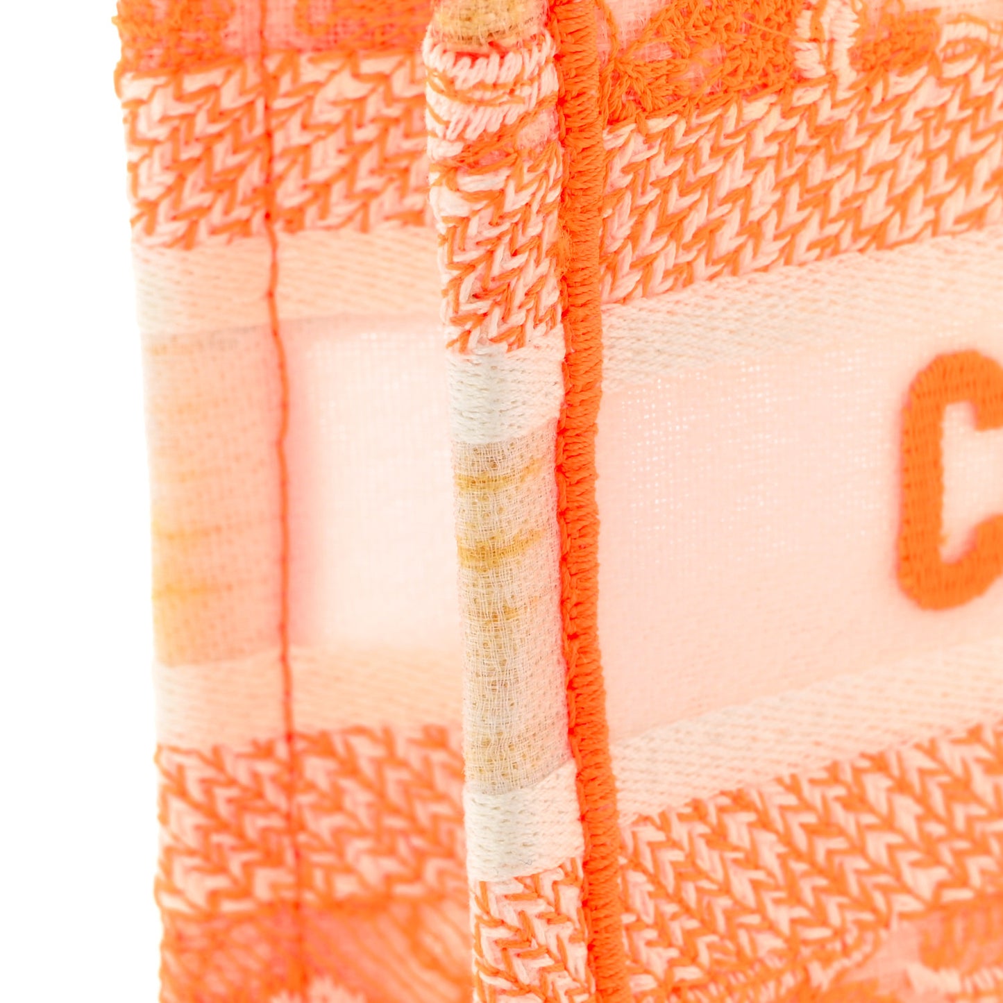 Canvas Embroidered Mini Toile De Jouy Book Tote Orange