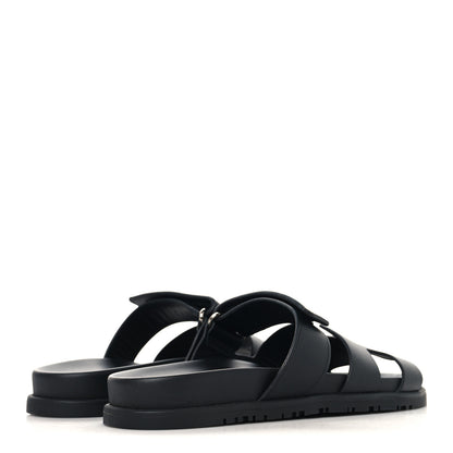 Hermes Calfskin Womens Chypre Sandals 38 Black 5 of 10